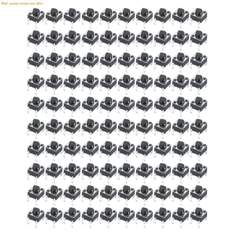 

100pcs 6x6x5mm 4pin Push Button Switch Momentary Tact DIP Through-Hole