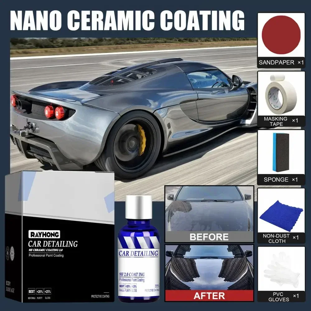 

Automotive Ceramic Coating 12H Liquid Glass Nano Super Hydrophobic Anti-Scratch Graphene Coating Solution Set