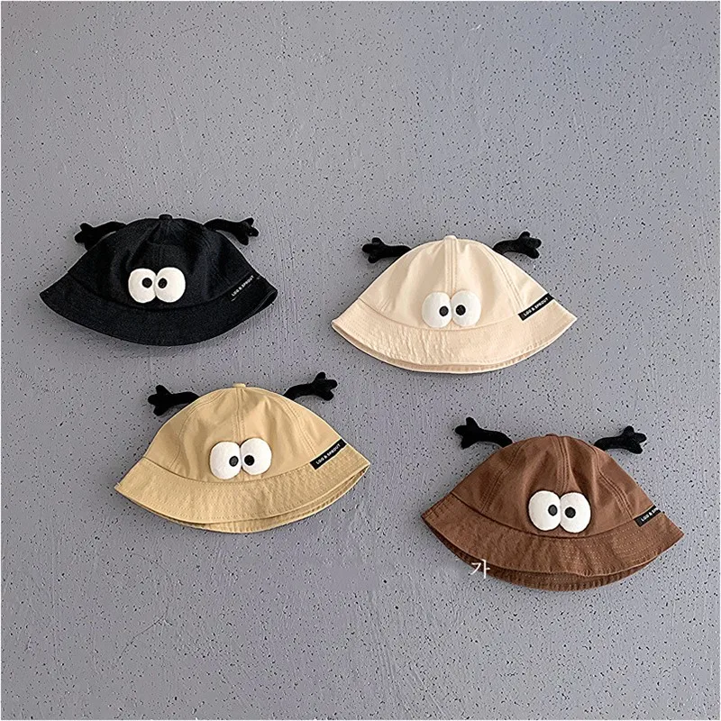 Cute Cartoon Boy Girl Fisherman\'s Hats Outdoor Sunshade Children Basin Hat Sunscreen Baby Sun Bucket Cap Cotton Kid Casual Caps