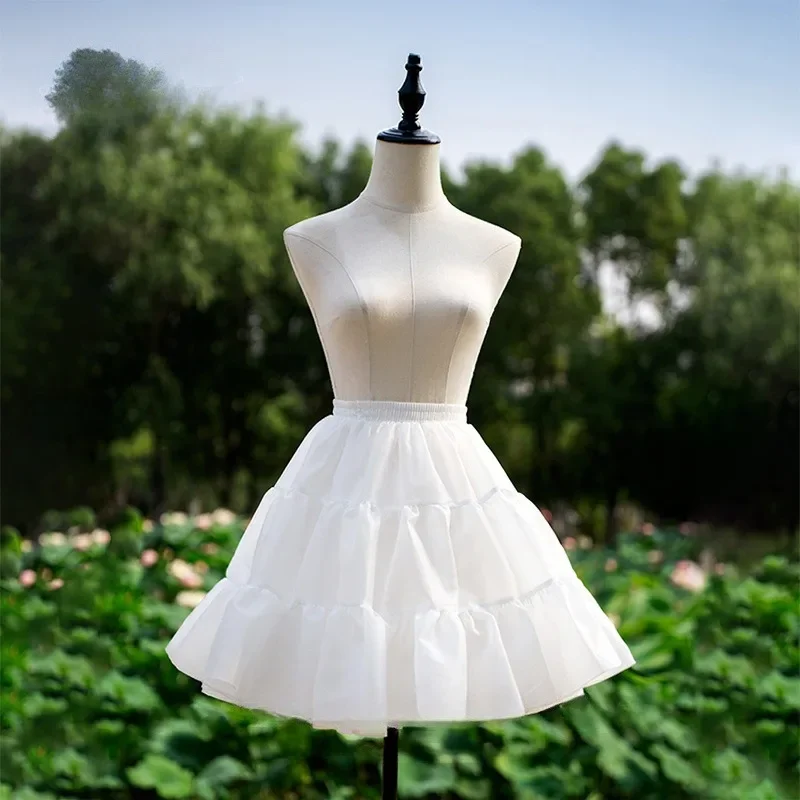 Enagua corta de crinolina para mujer y niña, enagua de cintura elástica para adulto, para vestido de novia, Cosplay, vestido con dobladillo grande, falda blanca