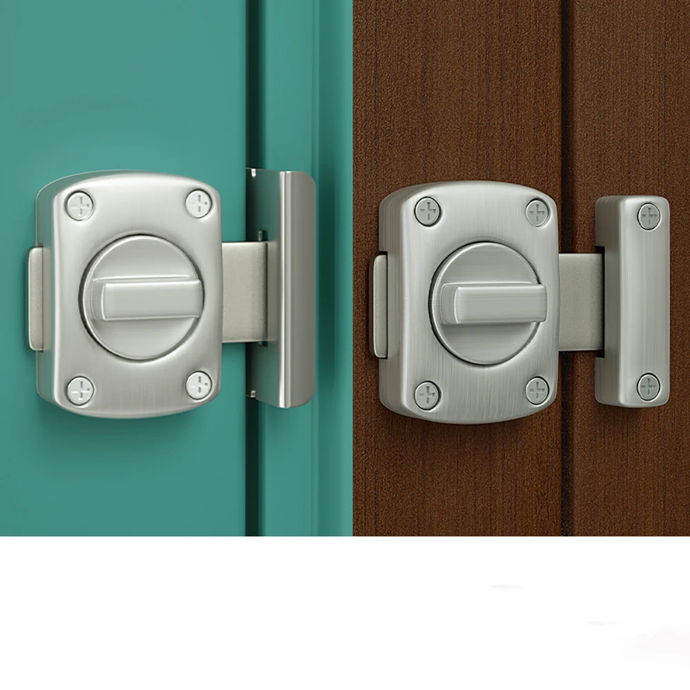 Serratura per porta in lega di zinco Serratura di sicurezza domestica Serratura con bullone rotante Serratura scorrevole in metallo retrò Serratura per porta WC per bagno Mobili hardware