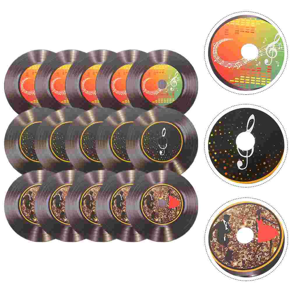 15 Pcs Wall Hanging Household Vinyl Record Decoration Girl Records CD Room Paper Jam for Decors Disco