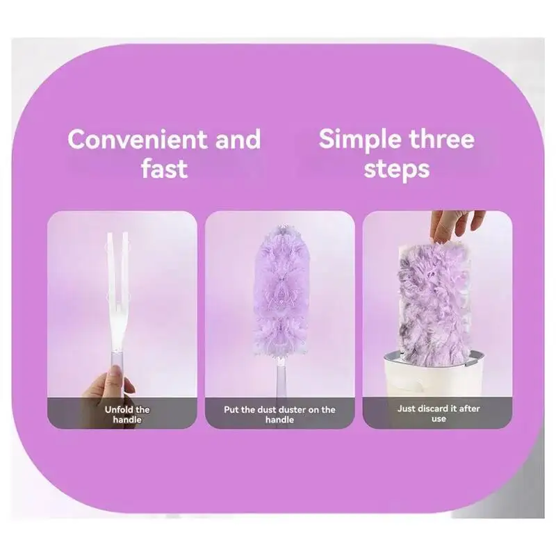 

A88E-White Peach Scent Electrostatic Adsorption Multi-Function Dust Duster Household Cleaning