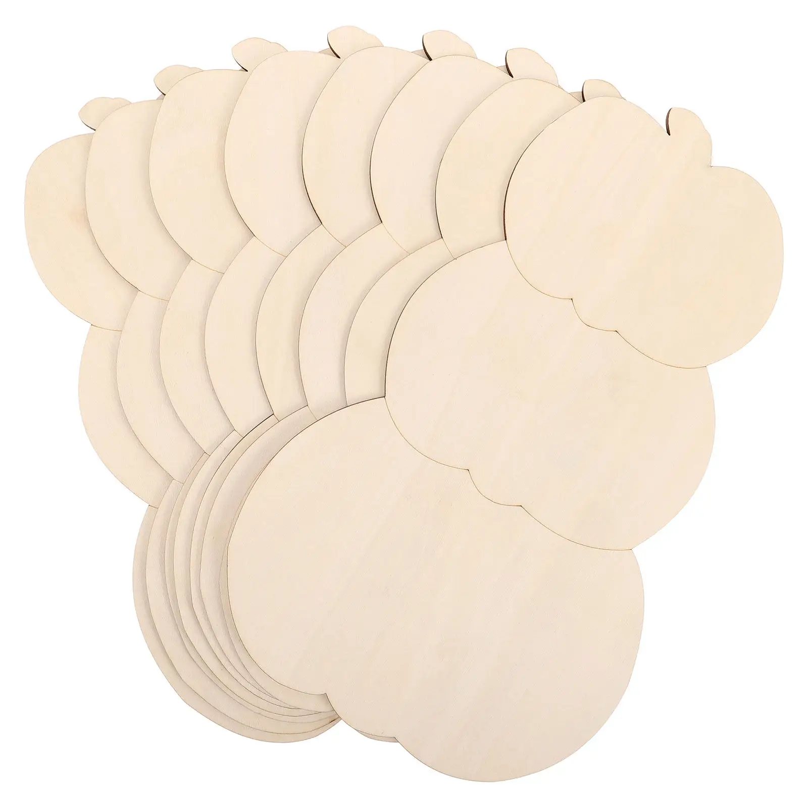 8Pcs Wooden Pumpkin Craft Cutouts Blank Unfinished Stacked Pumpkin Discs DIY Fall Autumn Thanksgiving Halloween Decor