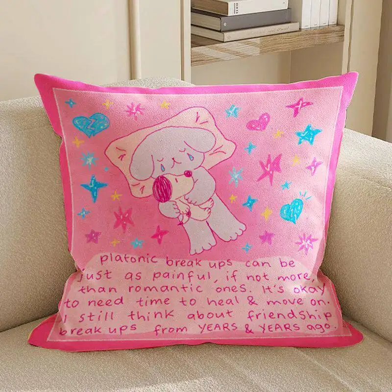 Hand-Painted Star & Animal Cute Cartoon Pillow Case Kids Bedroom Headboard Cushion Cover Sofa Home Decor Pillowcase