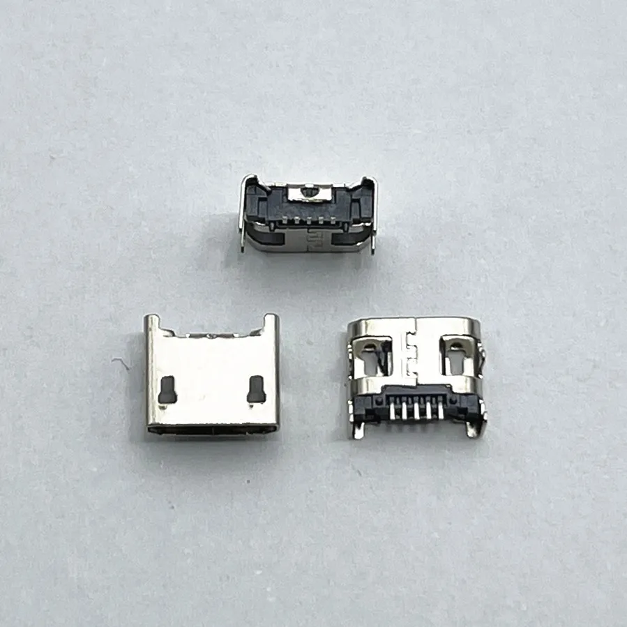 10pcs Micro USB Connector 5pin DIP4 Seat Jack Micro USB Four Legs 5P Inserting Plate Seat Mini USB Connector
