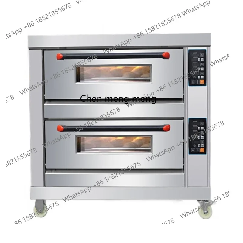 

Commercial electric oven two-layer four-plate 110-540V stainless steel baking smart computer version