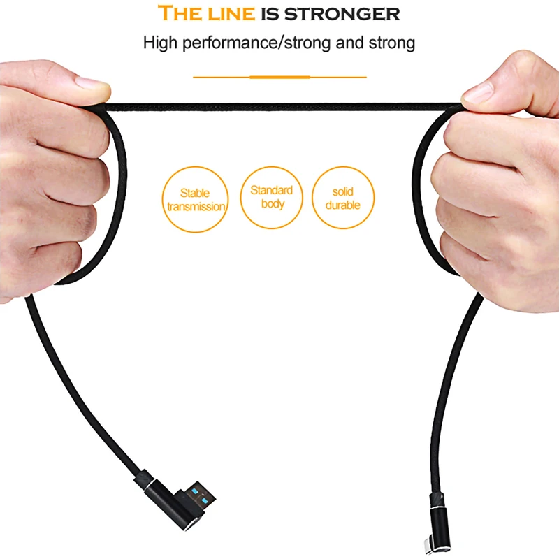 ประเภท C สาย USB 90องศาสำหรับ Samsung S9 S10 S8 2A Fast Charger ข้อมูลสายเคเบิลสำหรับ Xiaomi mi 9 Huawei P30 P20 Mate20
