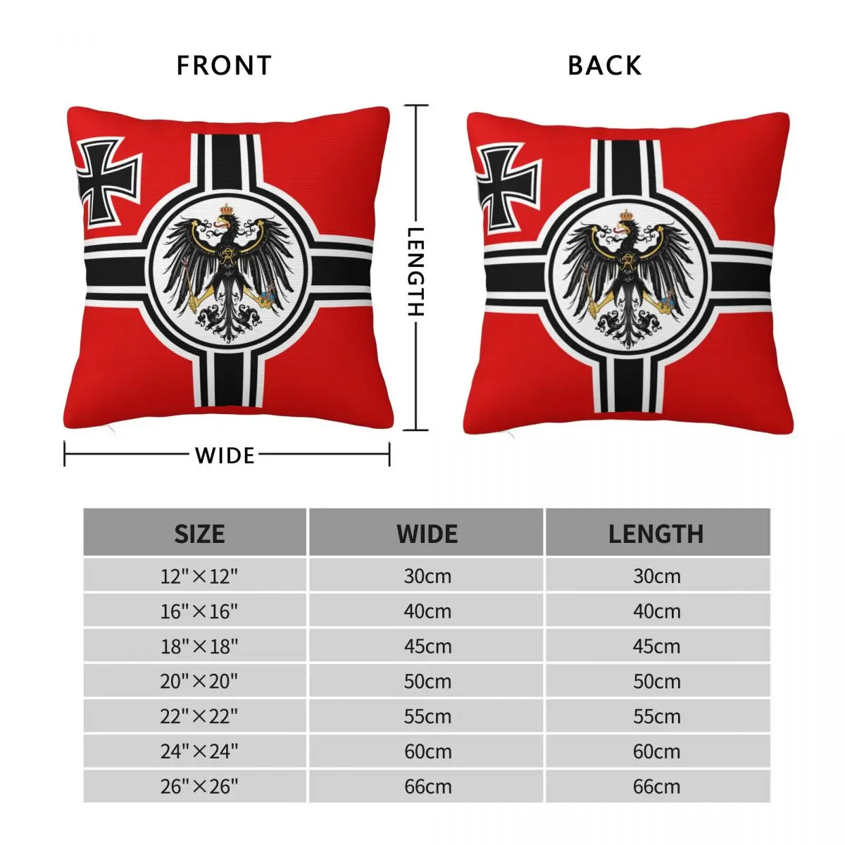 German DK Reich Empire Of Flag Pillowcase Polyester Cushion Cover Decor Germany Proud Throw Pillow Case Cover Sofa Square 18\'