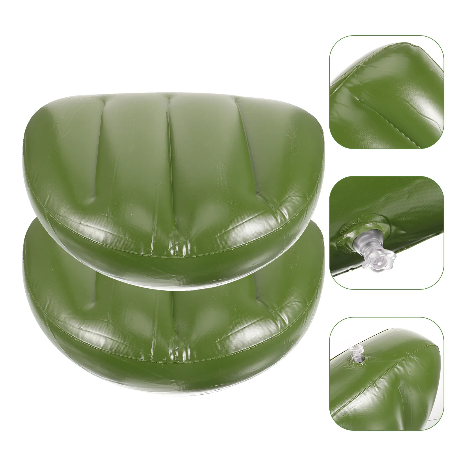 2pcs PVC Fishing Chair Seat Pad Fishing Cushion for Fishing Boat (Green) fishing seat pad pvc fishing pad