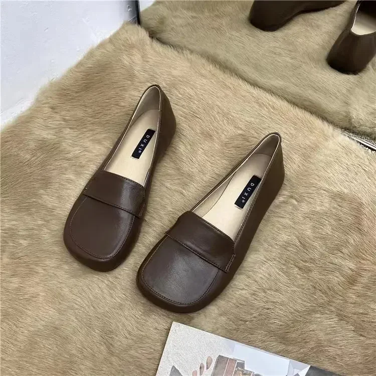 New Comfortable Soft Soled Women Solid Color Coat Flat Casual Shoes Fashion Simple Shallow Mouth Basic Style Single Shoes