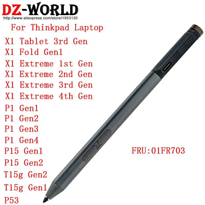 Touch Pen Pro D9.5 for Lenovo Thinkpad P53 X1 Tablet Fold P1 Gen1 Gen2 Gen3 Gen4 X1 Extreme 2nd 3rd 4th P15 T15g Laptop 01FR703