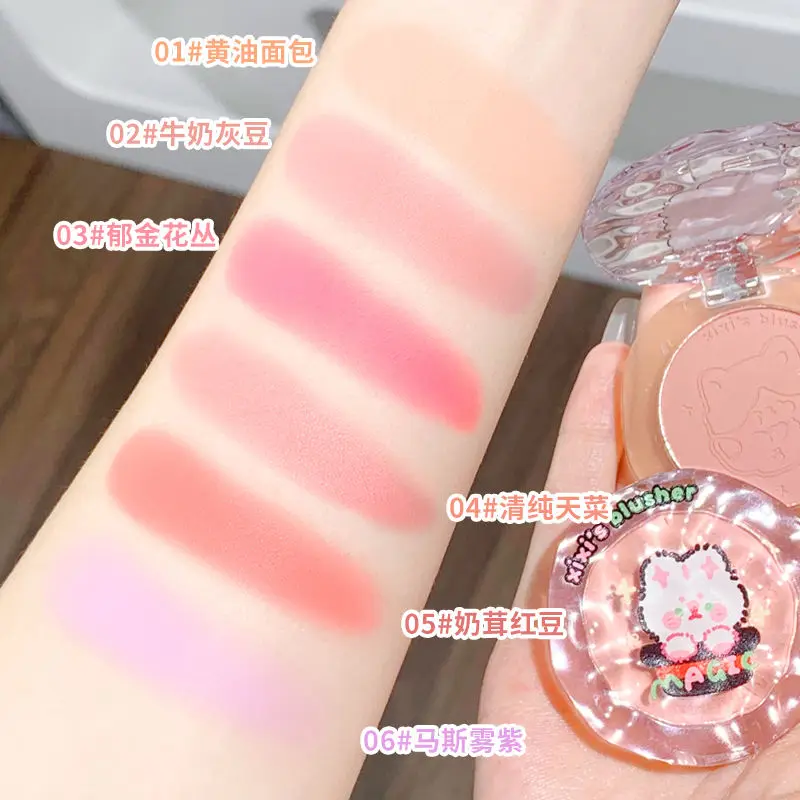 XIXI Palette di fard monocolore di lunga durata facile da colorare guance Swell Natural Peach Blush Eyeshadow Maquillage Rose