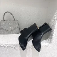 Luxury Design Fashion Split Toe Shoes 2026 Autumn Winter New Ankle Boots Genuine Leather Low Heels Women's Boots - Image 3