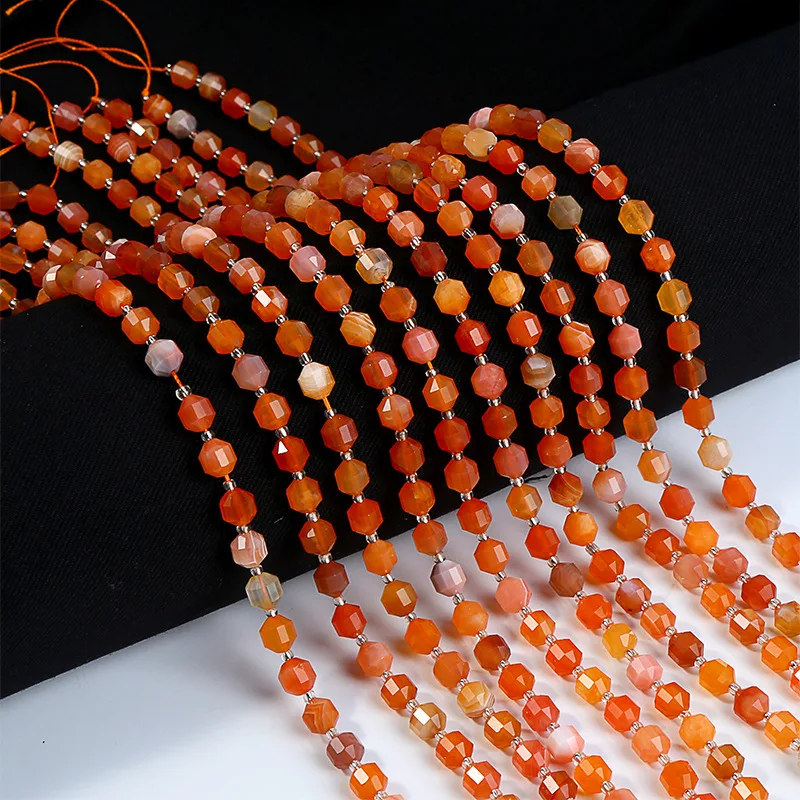 

Natural Faceted Orange Persian Agates Stone Spacer Beads Loose Beads For Jewelry Making Diy Handmade Bracelet Accessories