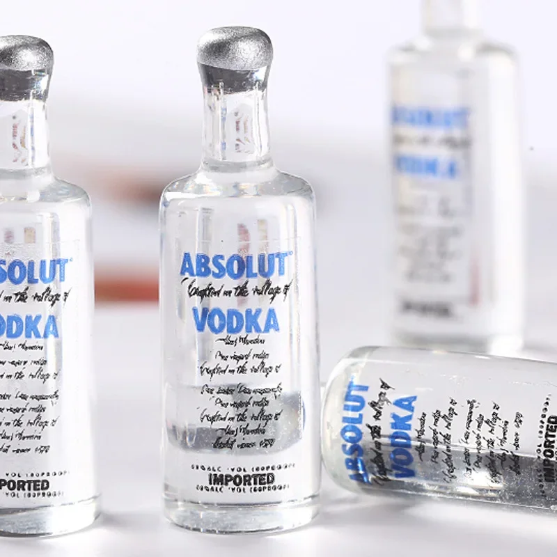 10pcs Transparent Diy Resin Kawaii Mini Wine Bottle Craft Miniature Accessories Flatback Charms Material Scrapbook Cabochon