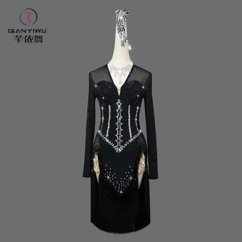 Vestido latino, traje de baile de escenario, competición de salón, Ropa de baile para niñas, falda de graduación para mujeres, disfraces para niñas, traje de fiesta, ropa americana