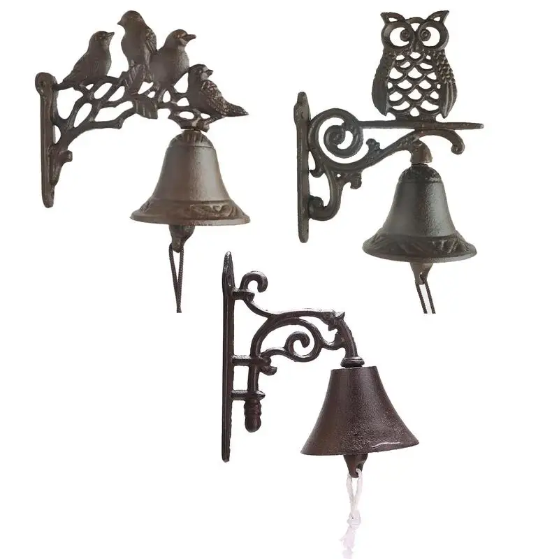 Door Bell Cast Iron Antique Country House Look, Loud Sound, Front Door Wall Bell, Garden Decoration, Weatherproof