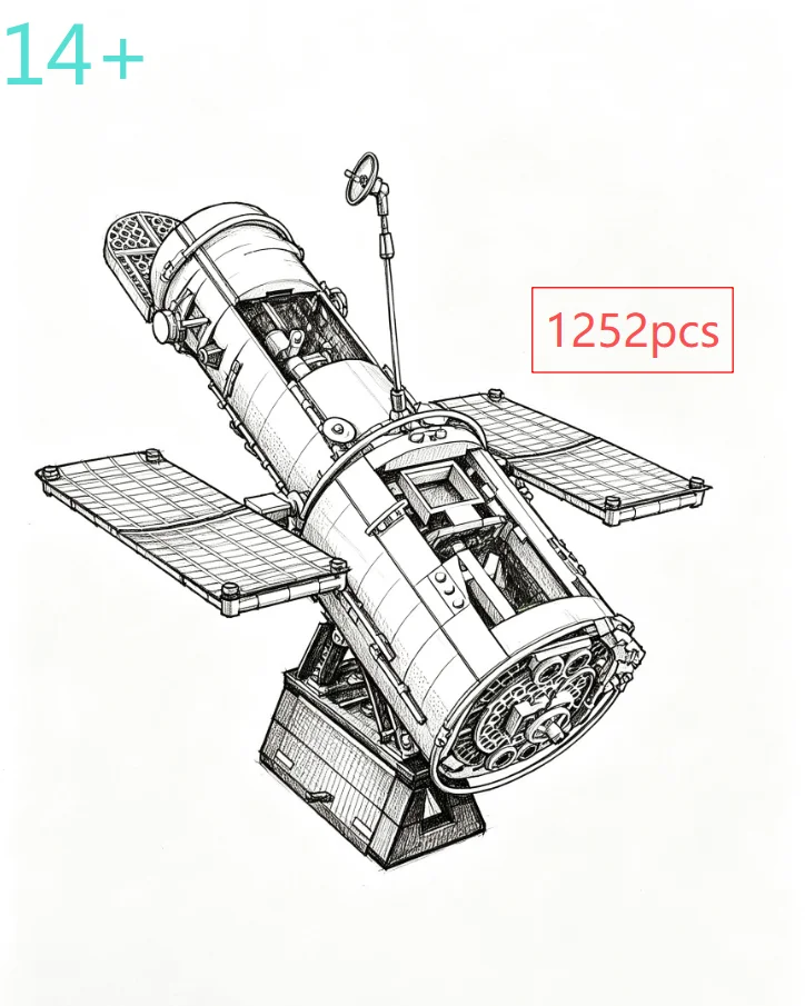 The Cheapest 1252pcs Orbital Observatory Space Telescope Building Blocks Bricks Posable Aerospace Display Model Christmas Gift
