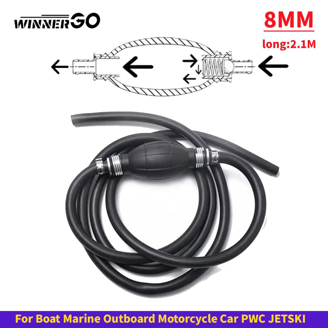 

Motorcycle Vehicle Fuel Transfer Pump Manual Liquid Suction Transfer Pump Portable Hose Pump 8 mm ATVs/Motorboats/Accessories