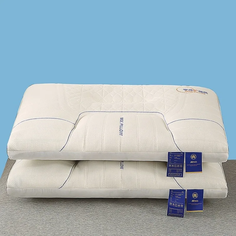 Zero Pressure Partitioned Cervical Spine Protection Memory Foam Pillow Ergonomic Contour Neck Support Adult Hotel Bedding