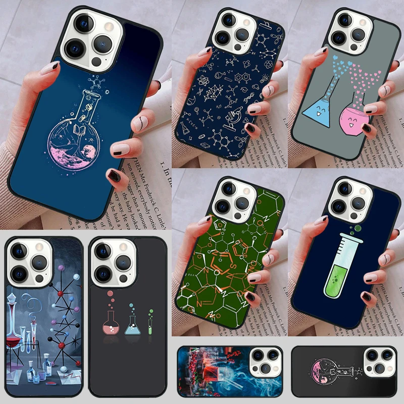 Science Chemistry Style Phone Case cover For iPhone 14 13 15 16 Pro Max Coque 12 11 Pro Max For Apple 8 PLUS 7 6S fundas