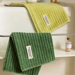 Plant Green Yellow 3D Stripes Cotton Towels Refreshing Summer Breathable Absorbent Towel  Face towel Beach Bathroom Bath Towel