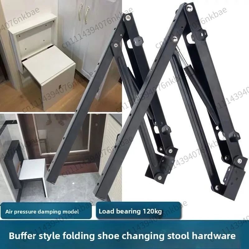 Cold Rolled Steel Hidden Recessed Foldable Shoe Stool,Wall Mount Fitting Hardware Space Saving Folding Changing Stool Hallway