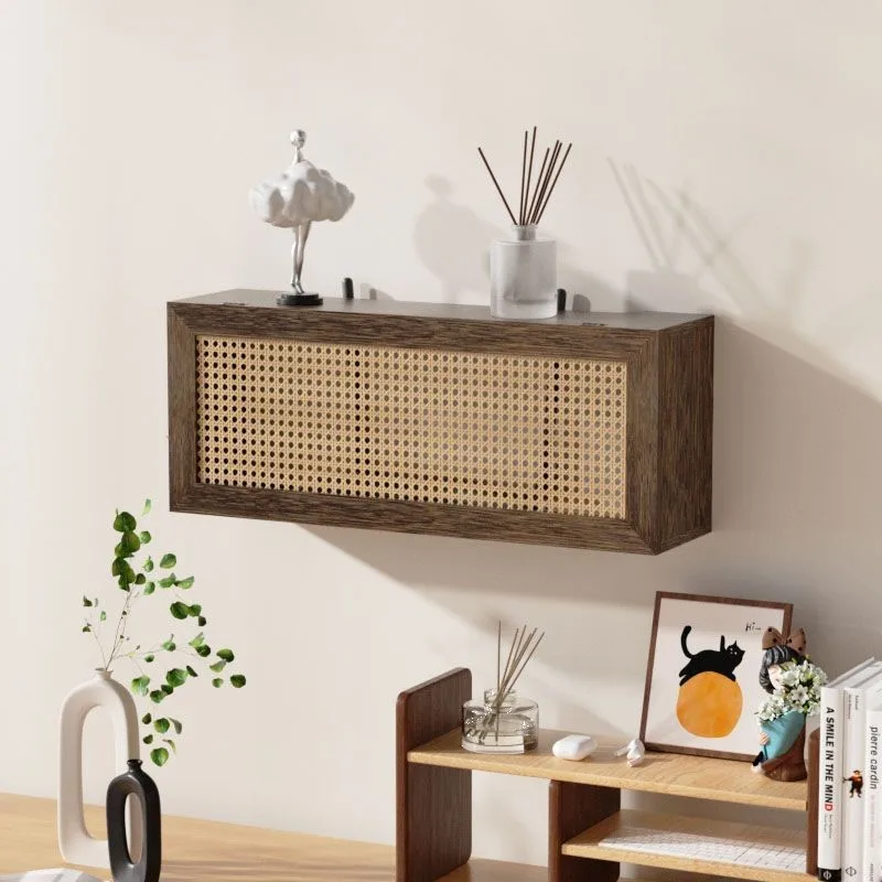 

Solid Wood Router Storage Box Wall Mounted WiFi Cable Collection Box Durable Wiring Board Socket Set-top Box Storage Rack ZG472