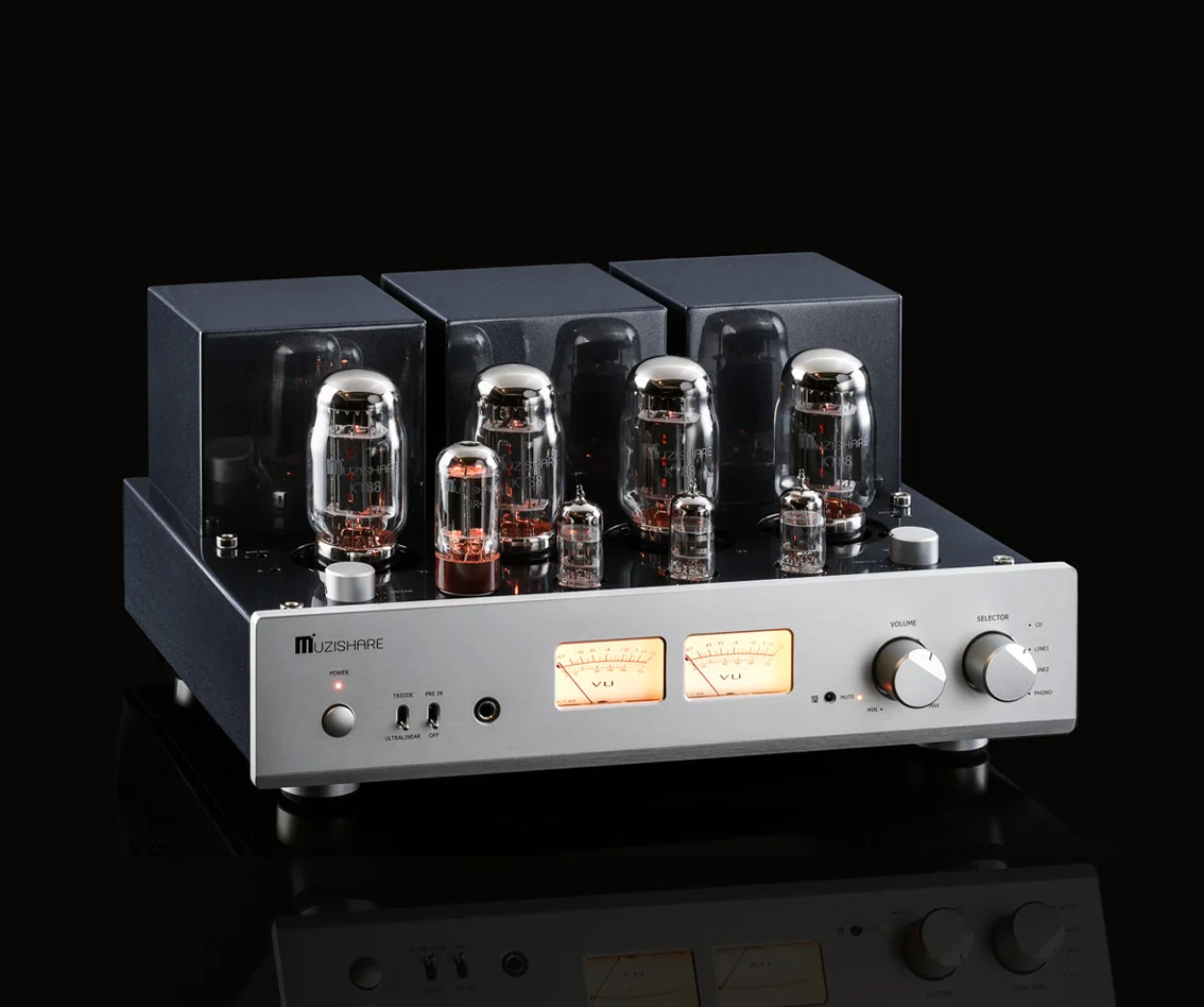 Muzishare X7 KT88 x4 Integrated Tube Amplifier& Power Amp MM Phono&Headphone Double High Pressure Rectification