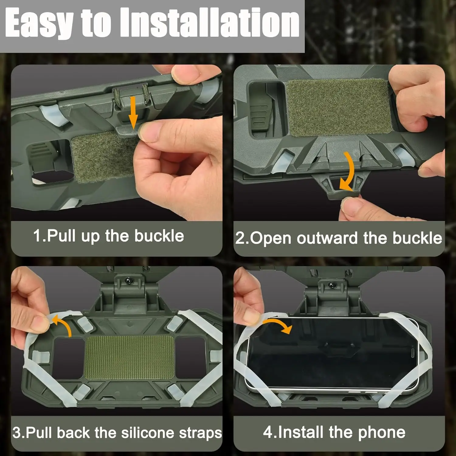 Tactical MOLLE Phone Holder, Folding Navigation Board, Cellphone Hold Gear, Airsoft Hunting Vest Accessories view 5
