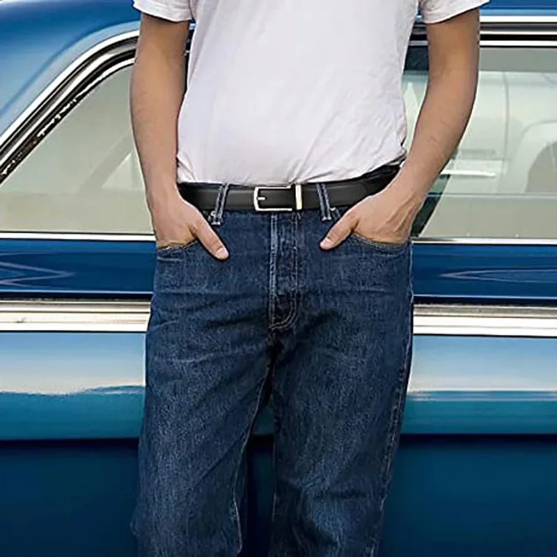 الرجال حزام جلد طبيعي حجم كبير 170 160 150 140 130 سنتيمتر أحزمة الأعمال العلامة التجارية الشهيرة حزام معدني أسود مشبك تلقائي #5