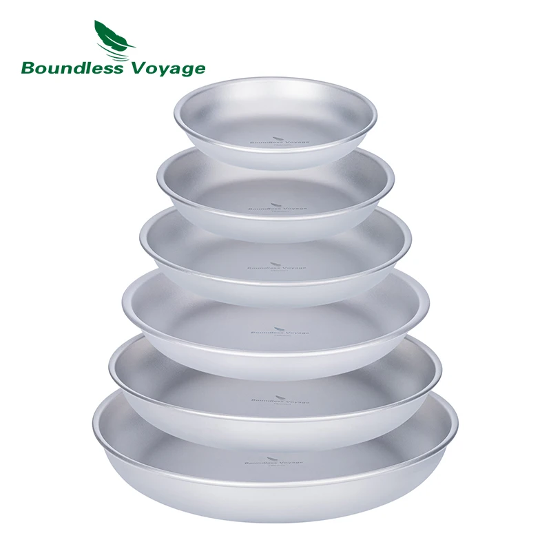 Boundless Voyage Titanium Plates Saucer Outdoor Household Round Stackable Dishes