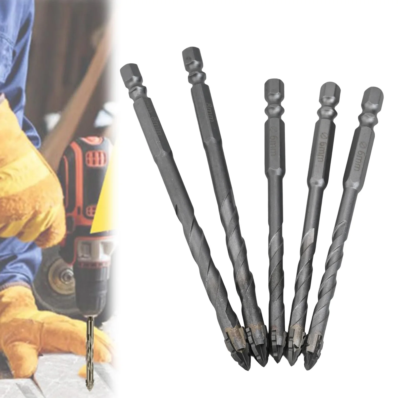 Cemented Carbide Bit Eccentric Drill Bit Rhinestones Compatible Stability Enhancement Eccentric Drill Bit Set 6.35 Mm 1 4 Inch