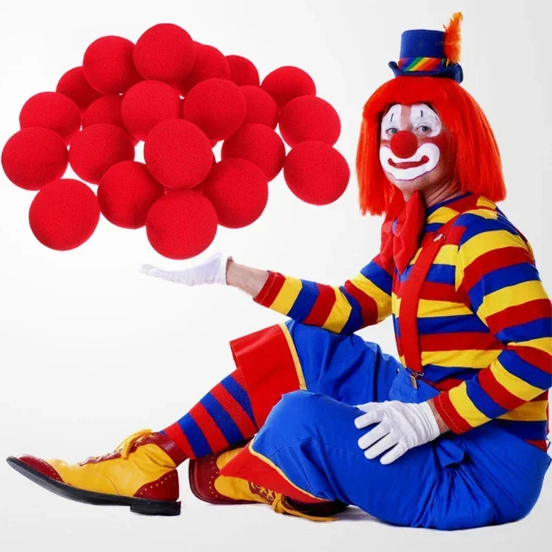 1/30Pcs Red Clown Nose Adorable Circus Cosplay Prop Costume Supplies Carnival Party Halloween Red Ball Foam Comic DIY Decoration