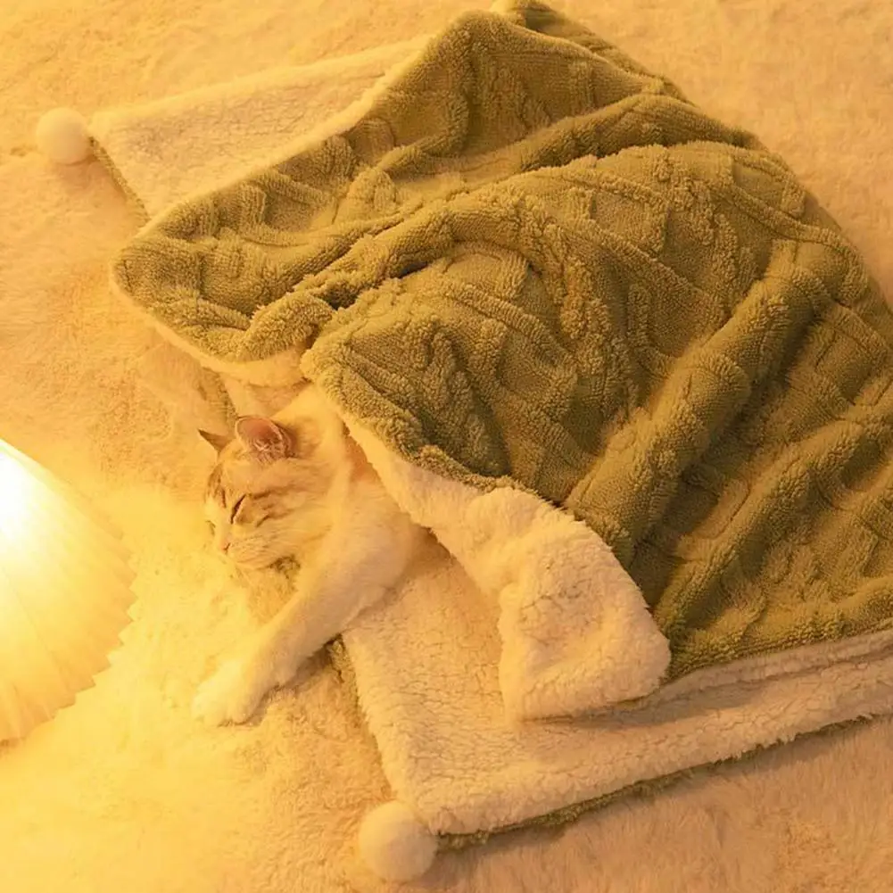 Plush Blanket for Dogs and Cats, Thickened Warm Sleeping Blanket, Pet Supplies, Pet Blanket