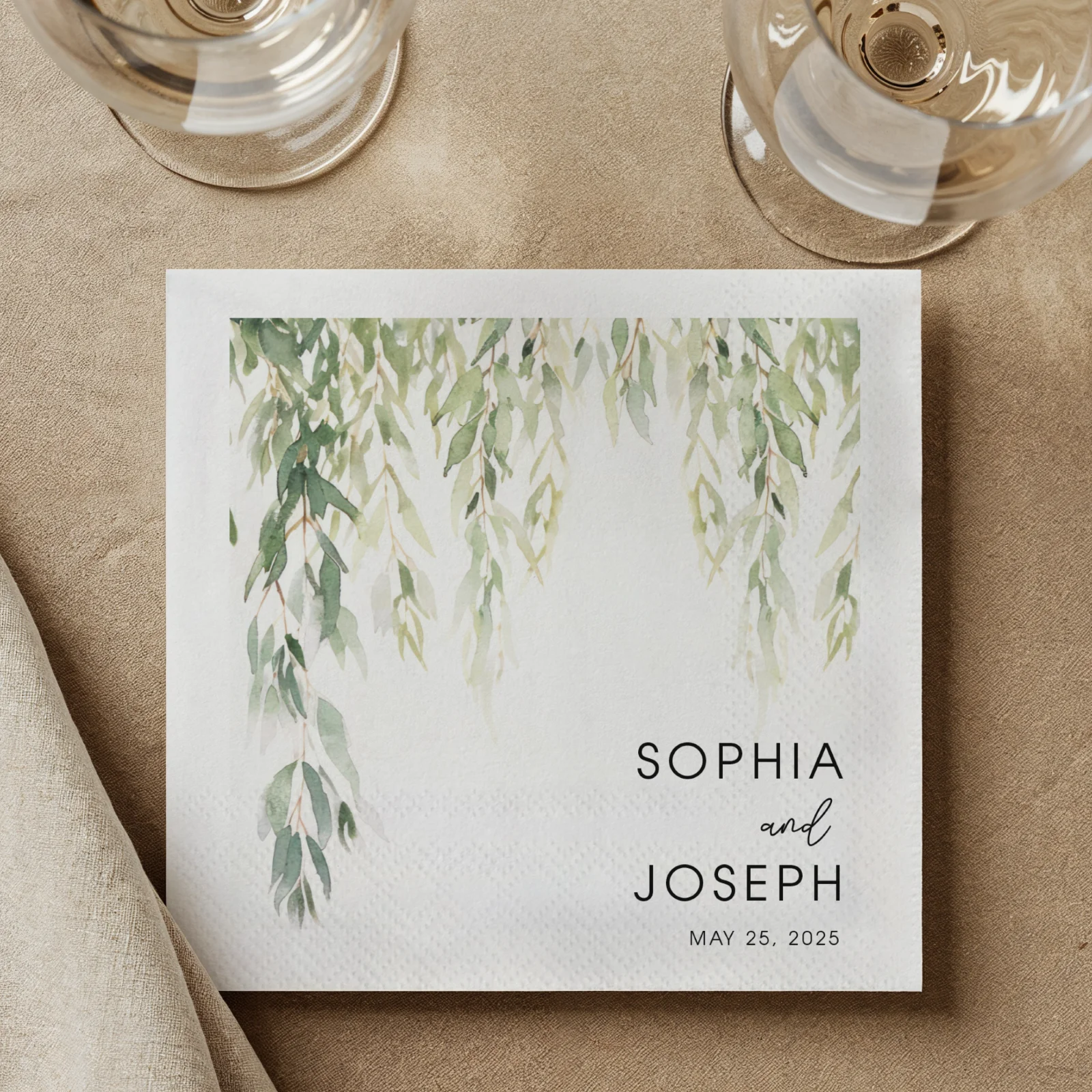 Personalisierte Hochzeits-Papierservietten, 20–500 Stück, individuelle Monogramm-bedruckte Servietten für Hochzeit, Cocktailparty, Jahrestag, Dekoration – Detail 6