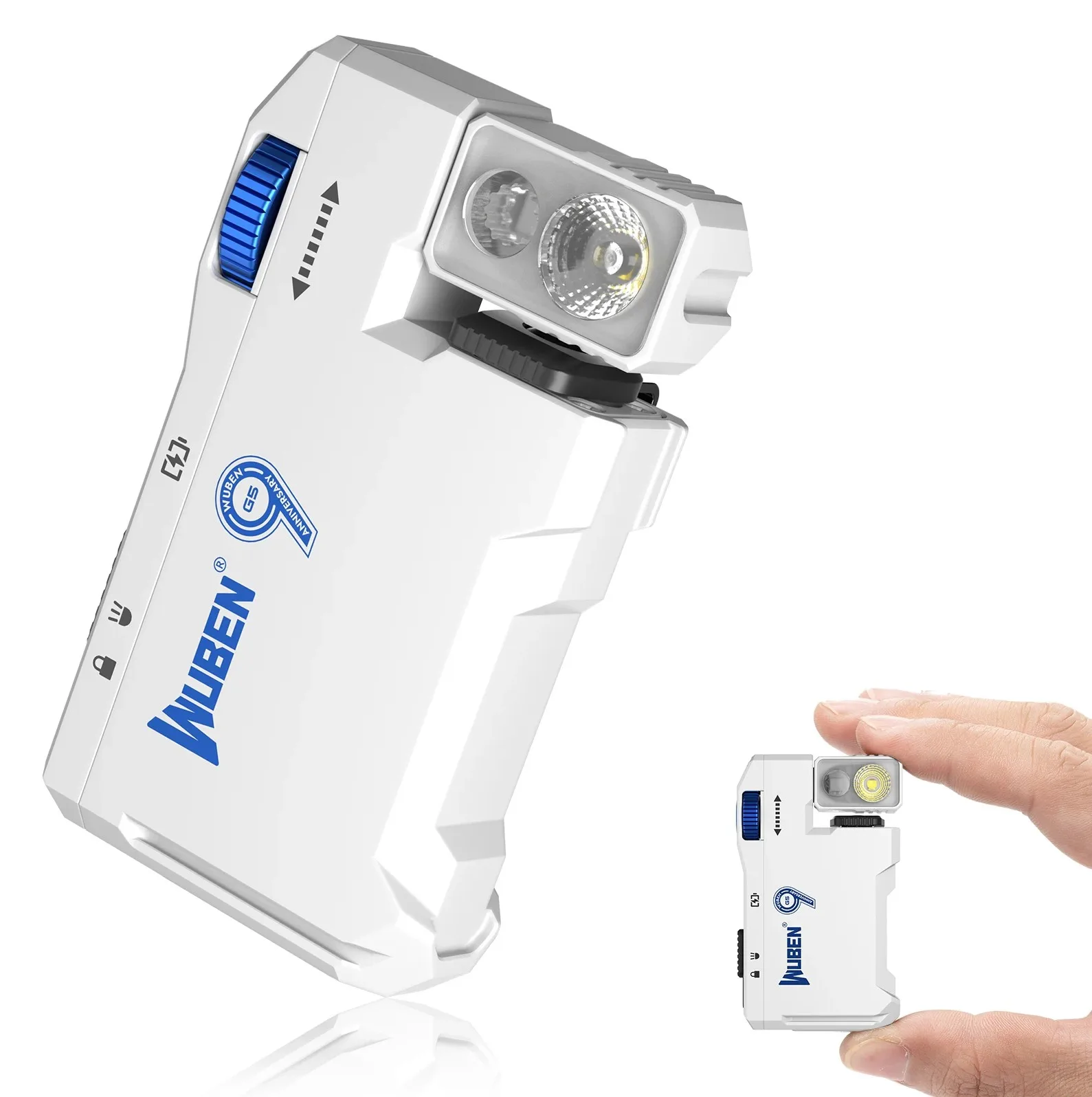 WUBEN Mehrfarbige Magnetische EDC G5 Taschenlampe 400 Lumen USB-C Wiederaufladbar Schlüsselanhänger Freihändig für Camping, Autoreparatur, Heimgebrauch