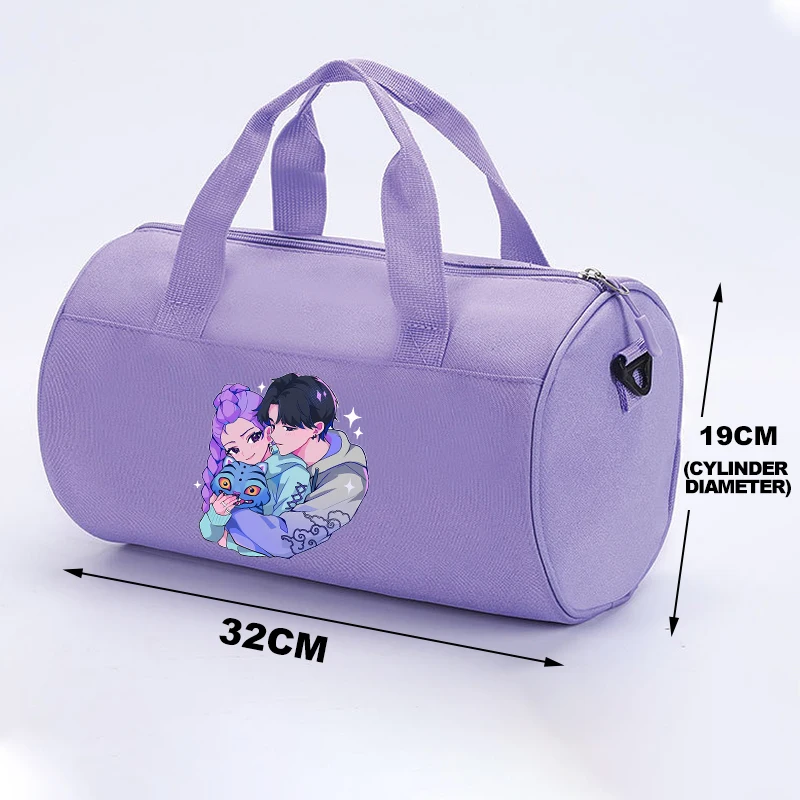 デーモンハンターガール キャリー トラベル トートバッグ ケース キュート アニメプリント Y2K カワイイ 女性 ジム ダンス 大容量 スポーツ ショルダー ハンドバッグ