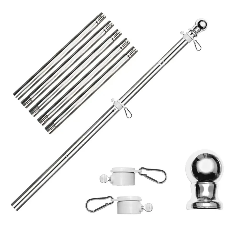 Sectional Flagpole Rustproof for Decorative and Holiday Outdoor Displays J0MC