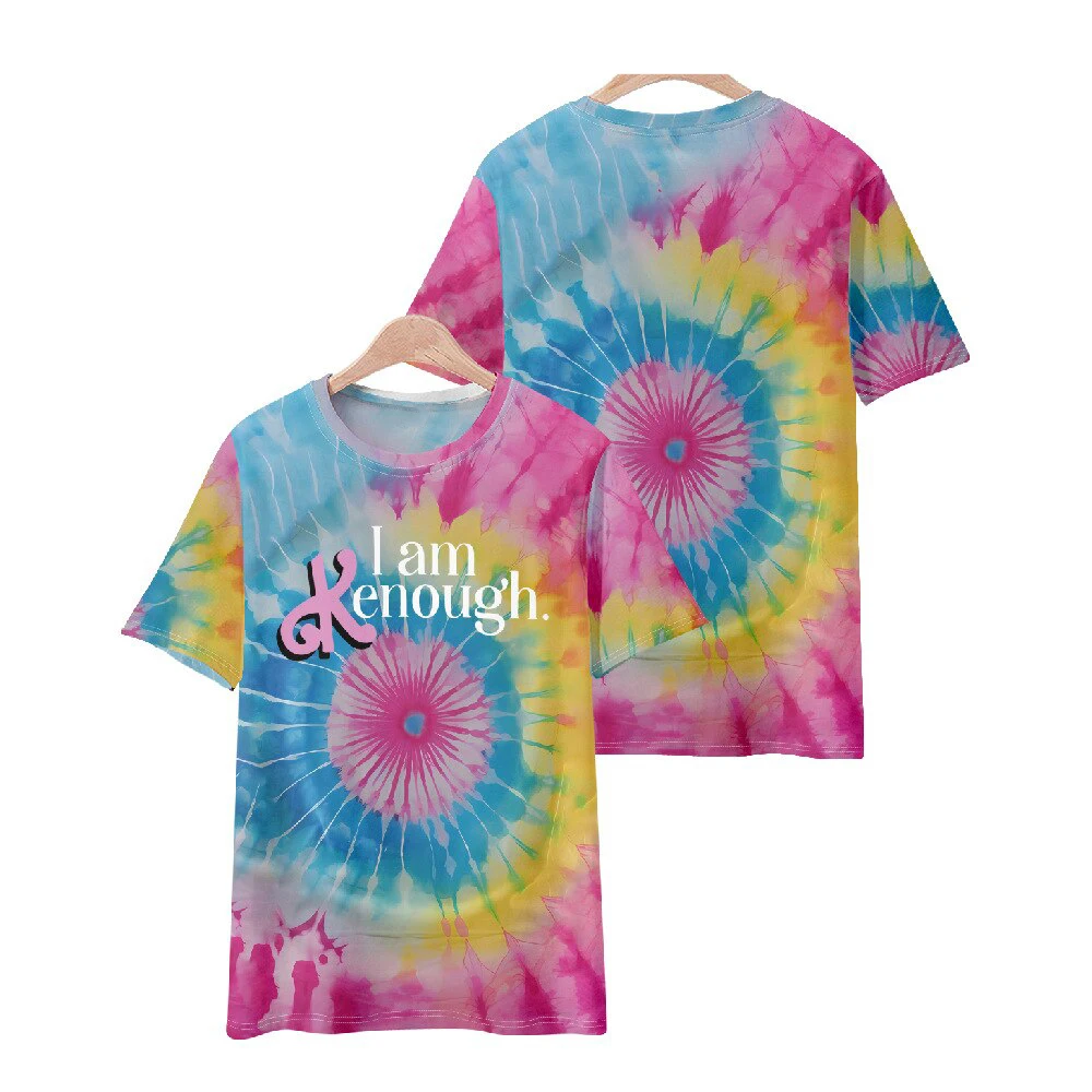 I Am Kenough T-Shirts Tie Dye 3D Print Summer Men Women Casual Short Sleeve T Shirt Harajuku Oversized Tees Tops Kids Clothing