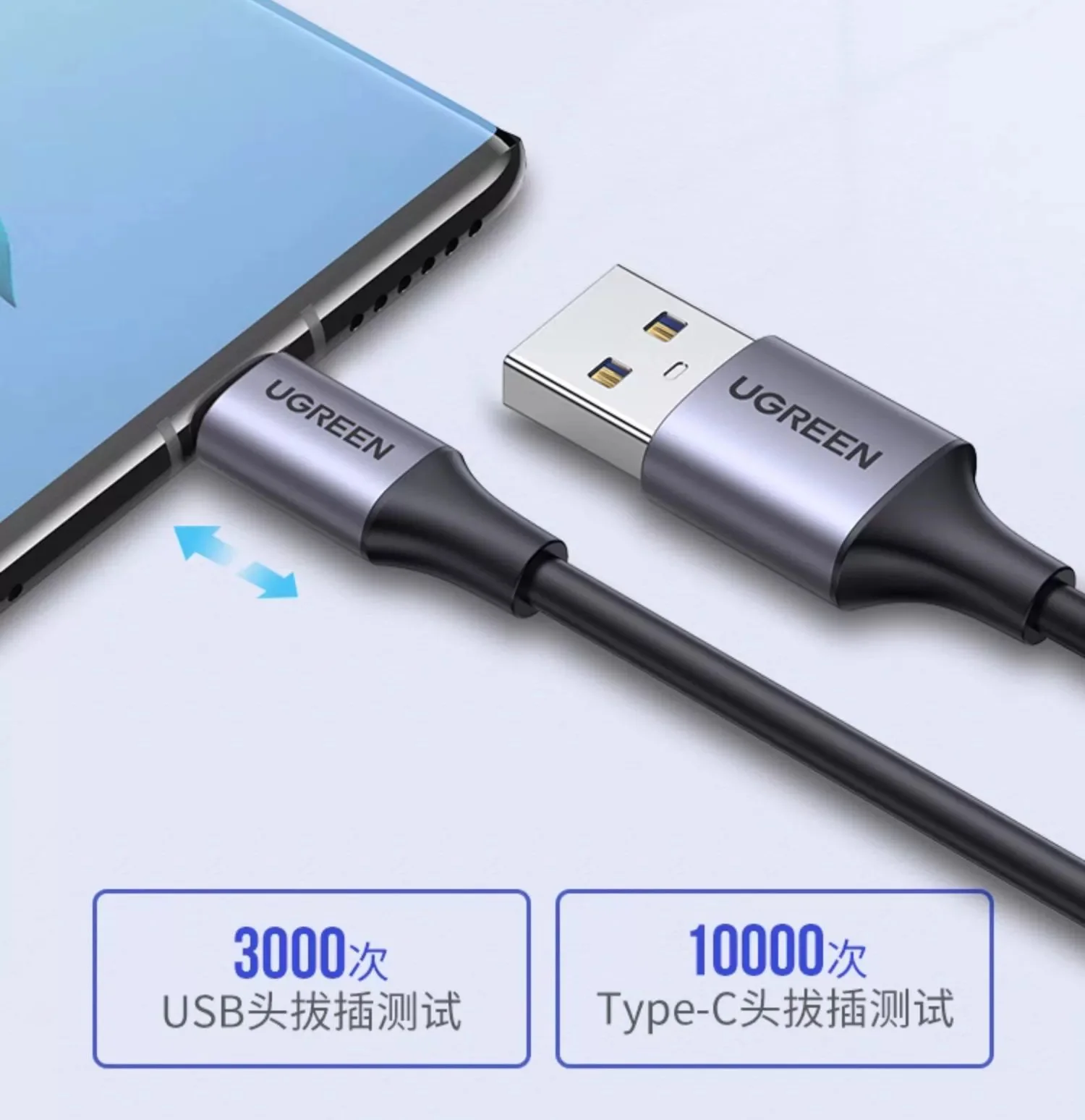 UGREEN Кабель USB 3.0 — Type C 3A Кабель для зарядного устройства USB a — USB C Кабель для быстрой зарядки с высокой передачей
