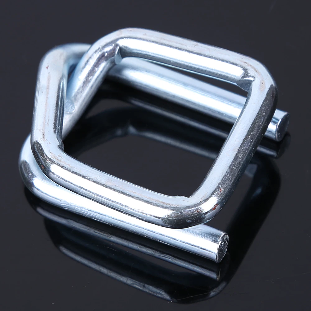 Packing Buckle Wire Buckles Heavy Duty Cargo Packaging Galvanized Steel Strapping Buckle For Woven Strap Composite Cord Straps