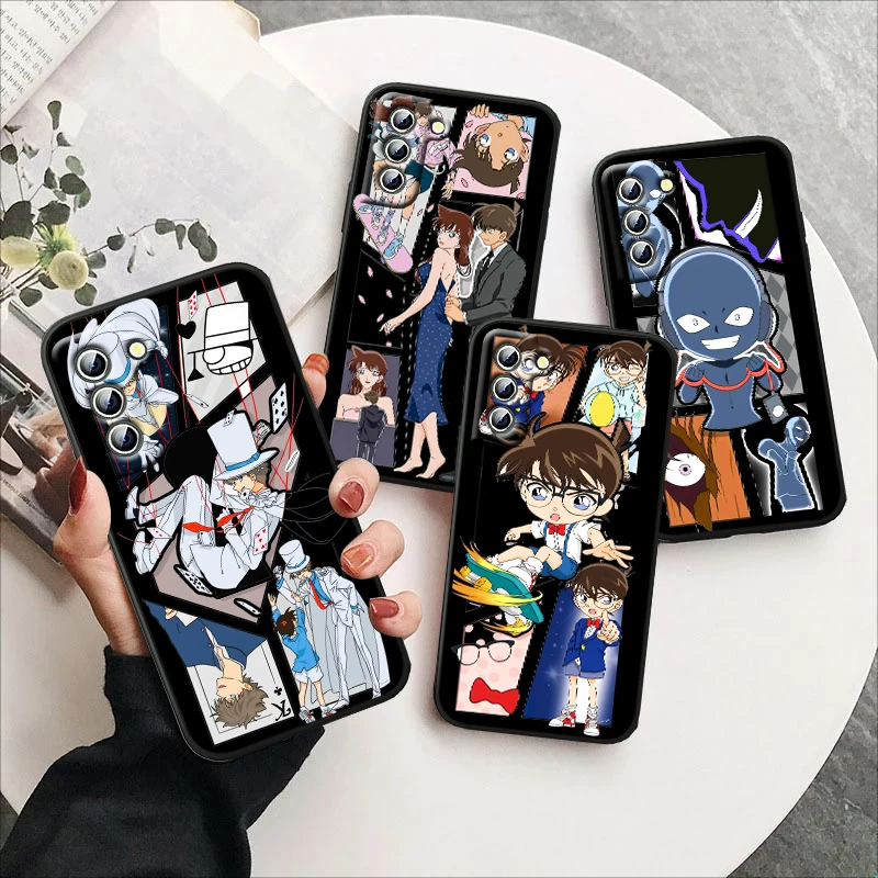 Conan cartoon Japanese For Samsung A2 A01 A04 A02 A20 A30 A42 A10 A11 A81 A91 A31 A71 A51 S E Core 4G 5G Black Phone Case