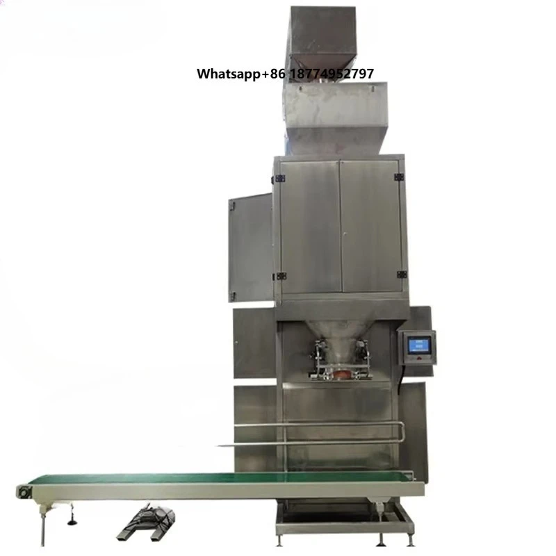 Semi-automatic Filling & Packaging Machine for Food Grains Beans Corn Chickpea Rice 20kg 25kg 50kg High Accuracy Plastic Bag