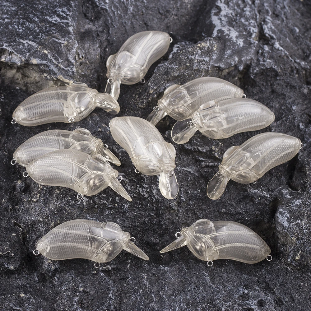 Dr.Holife 10 قطعة تعويم غير مصبوغ Crankbait الاصطناعي جثم باس إغراء 6 سنتيمتر 11.6 جرام كرانكبيت الفراغات الطعم الثابت لتقوم بها بنفسك إغراء #6