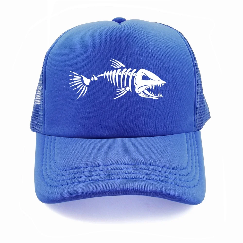 Fish Bone Trucker Cap Fisher Breathable Adjustable Mesh Fishing Fishman Baseball Cap Fisher Hats