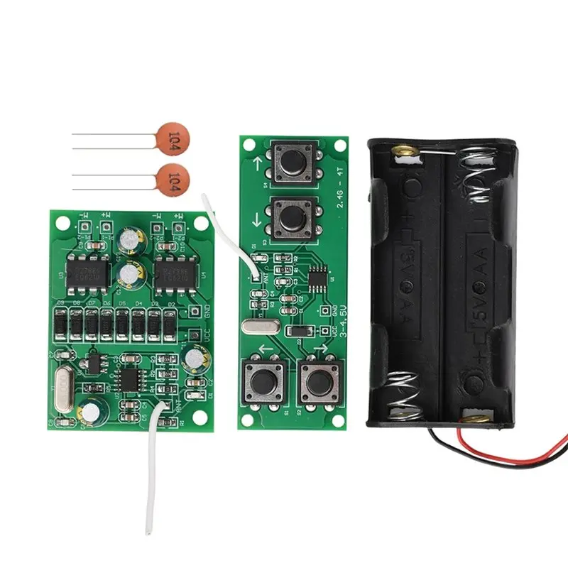 AT82-For RC Car Boat 4-Channel 2.4G Wireless Remote Control Distance Board Kit 10A High-Current Drive 50M Range