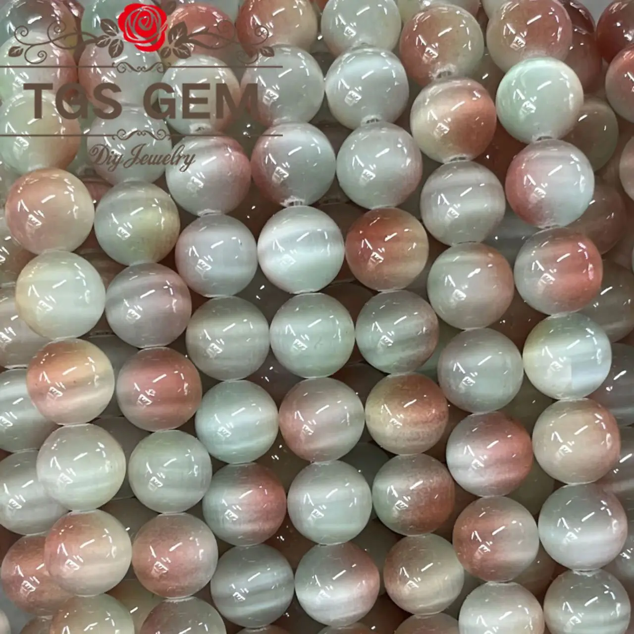 

Factory AAA Gradient Light Red Grey Blue Cat Eye Angel Eye Stone Natural Stone Moon Stone Mermaid BeadDIY Loose Bead Accessories