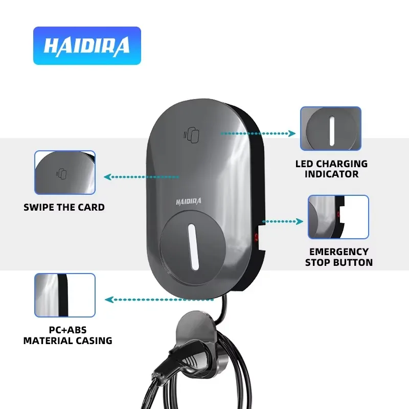 11kW Wallbox New Home Use EV Charging Station 16A Wall-Mounted AC Charging Pile